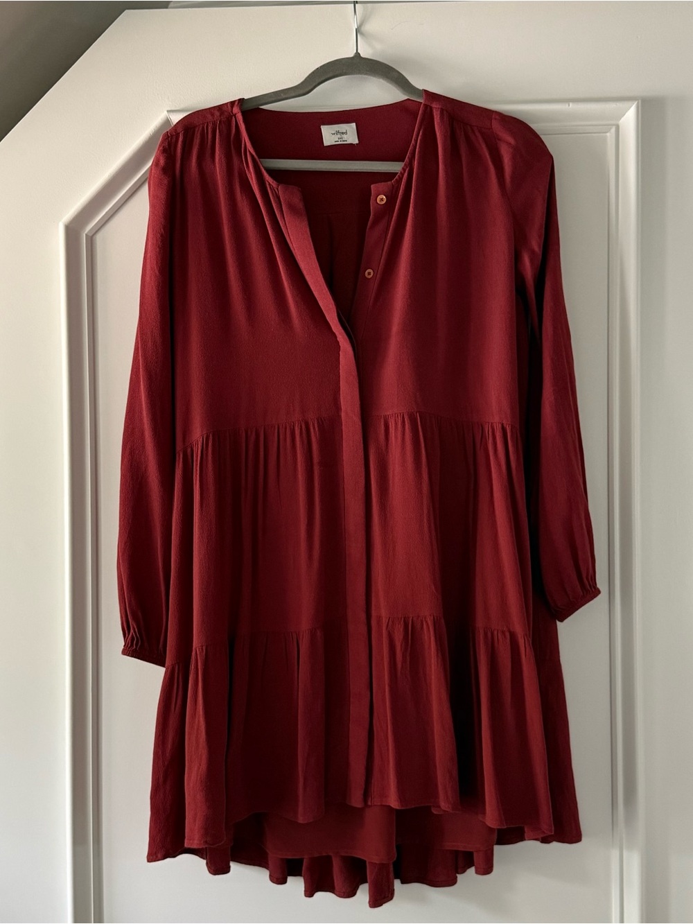 Aritzia Red Long-Sleeve Dress